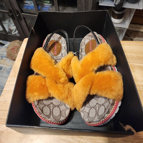 Coach Shoes - Coach fluffy sandles